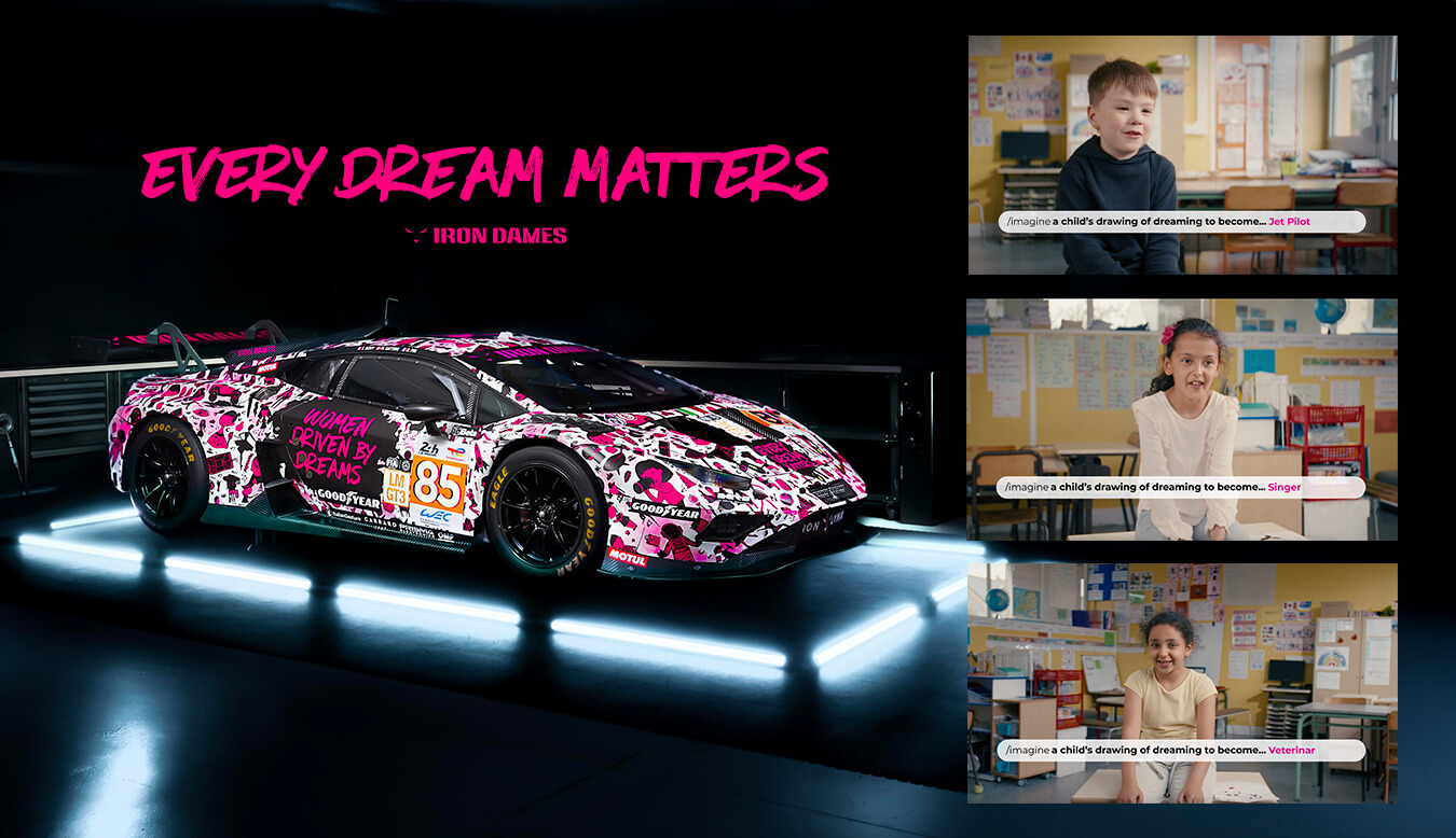 Sotto la firma creativa di Leo Burnett, Iron Dames presenta “Every Dream Matters”. I sogni dei bambini corrono alla 24 Ore di Le Mans.